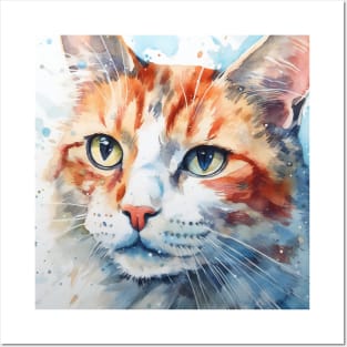 A Portrait of a Cat Watercolor Posters and Art